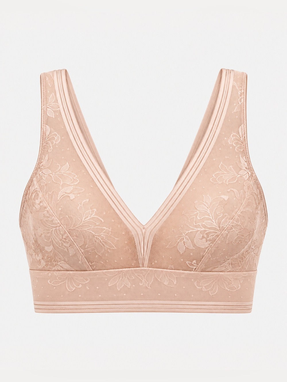 Wacoal Net Effects 810340 Blush Lace Wireless Soft Cup Bralette Bra Size 32